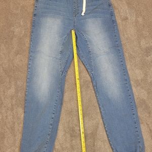 Drop crotch jean joggers